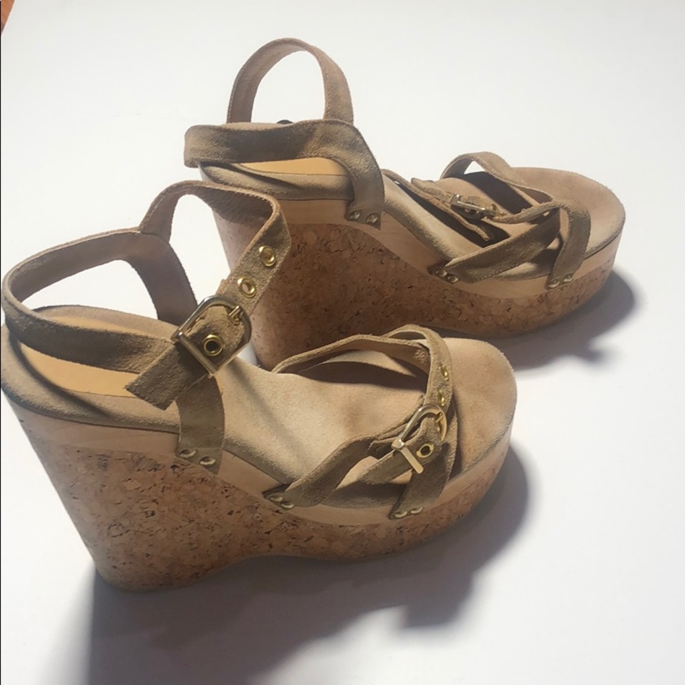 Nude wedge shoes
